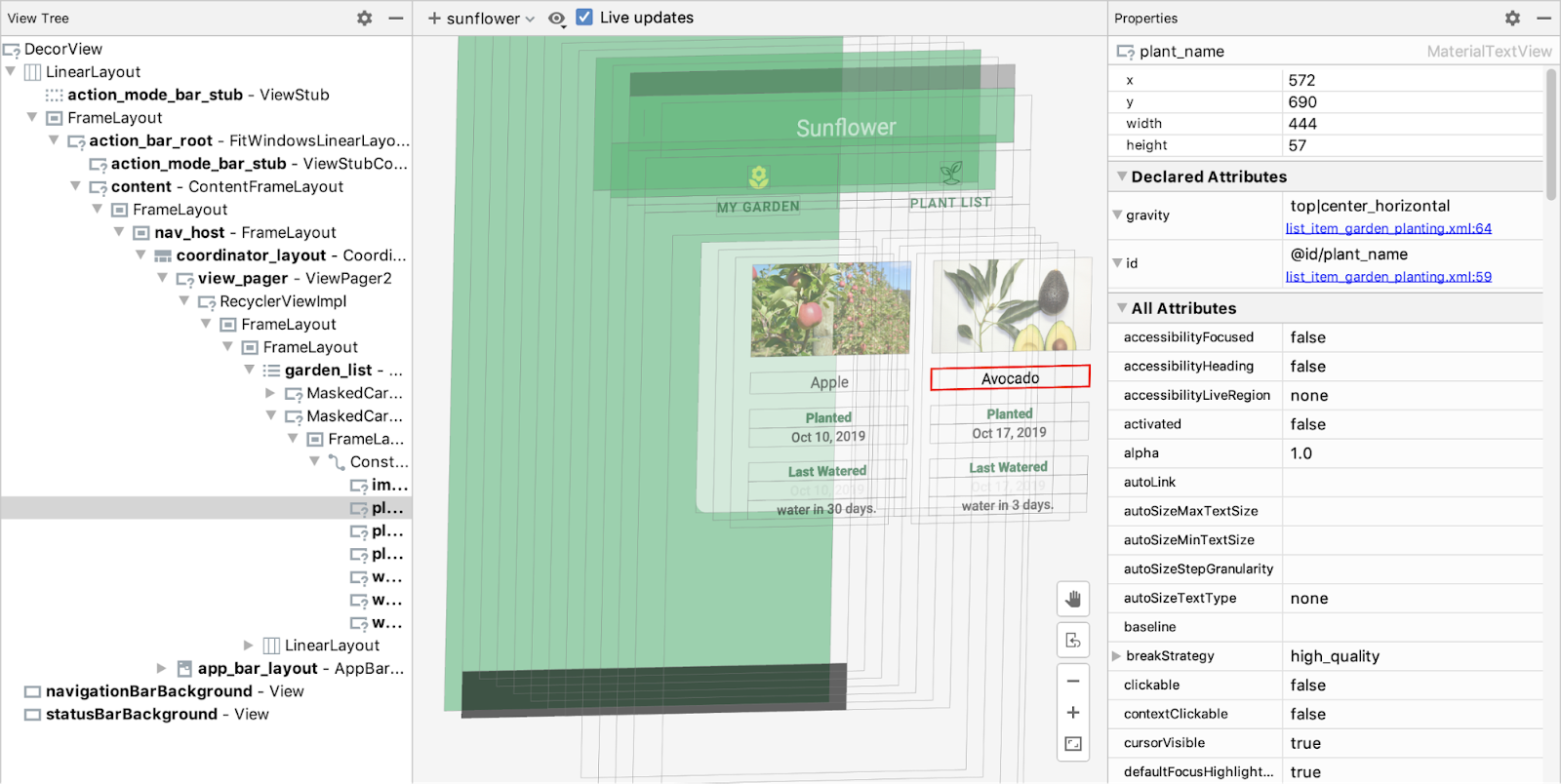 4.0 android studio tutorial layout inspector