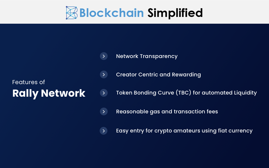 rally blockchain network features